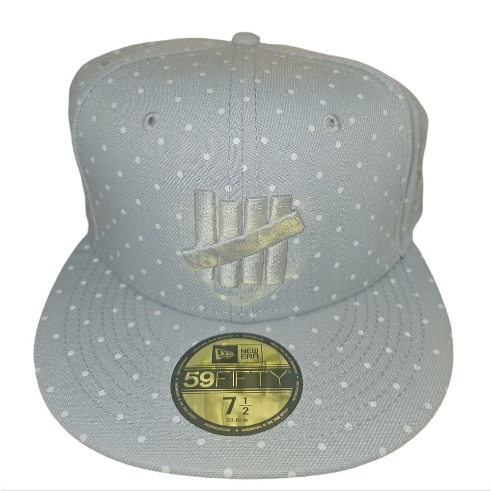 NWT Undefeated 59Fifty New Era Hat Fitted Cap Grey/ White Men’s - 7 1/2
